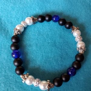 Thin blue line bracelet